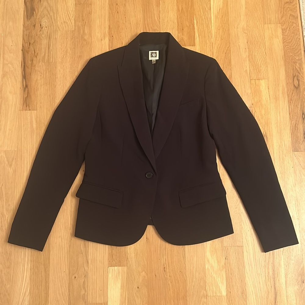 Anne Klein Black Notched Single Button Women’s Blazer Suit Jacket Women’s Size 6 - Picture 10 of 13